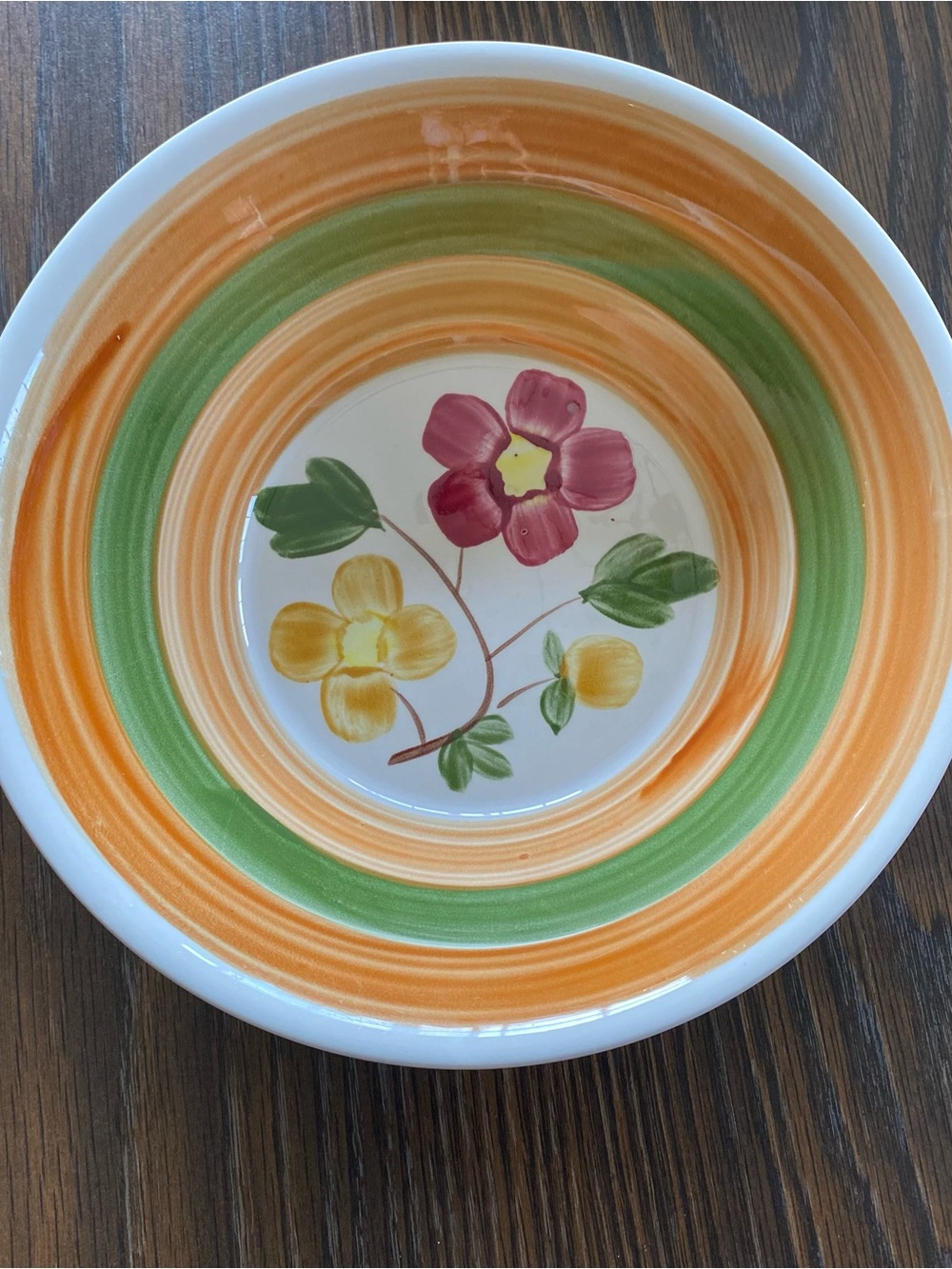 Vintage Ironstone Hand Painted Serving Bowl Japan